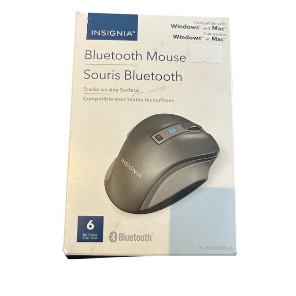 INSIGNIA Bluetooth Mouse NEW in Box Windows Mac Computer 6 Buttons Ergonomic - Picture 3 of 6